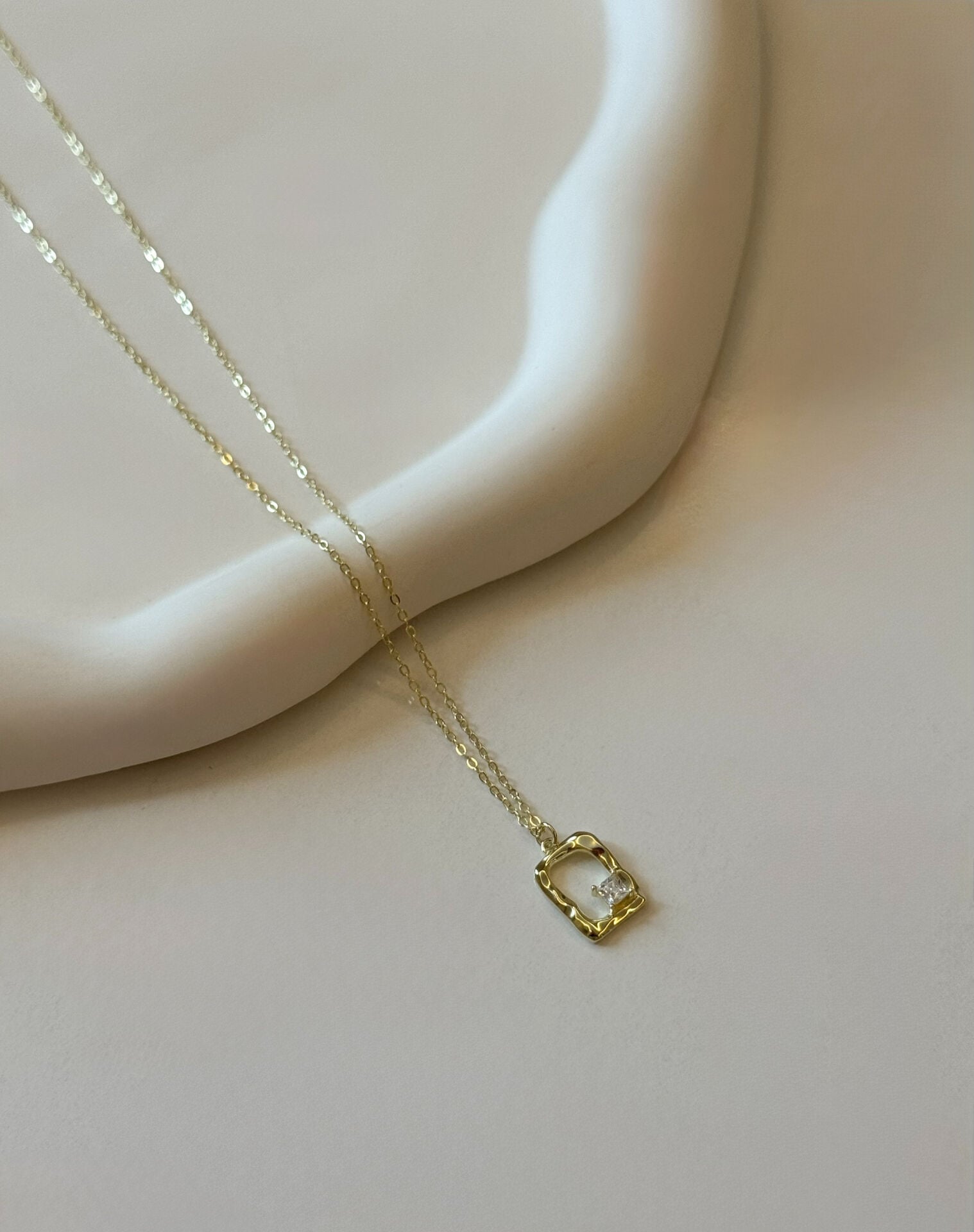 Diamond Frame Kolye Silver