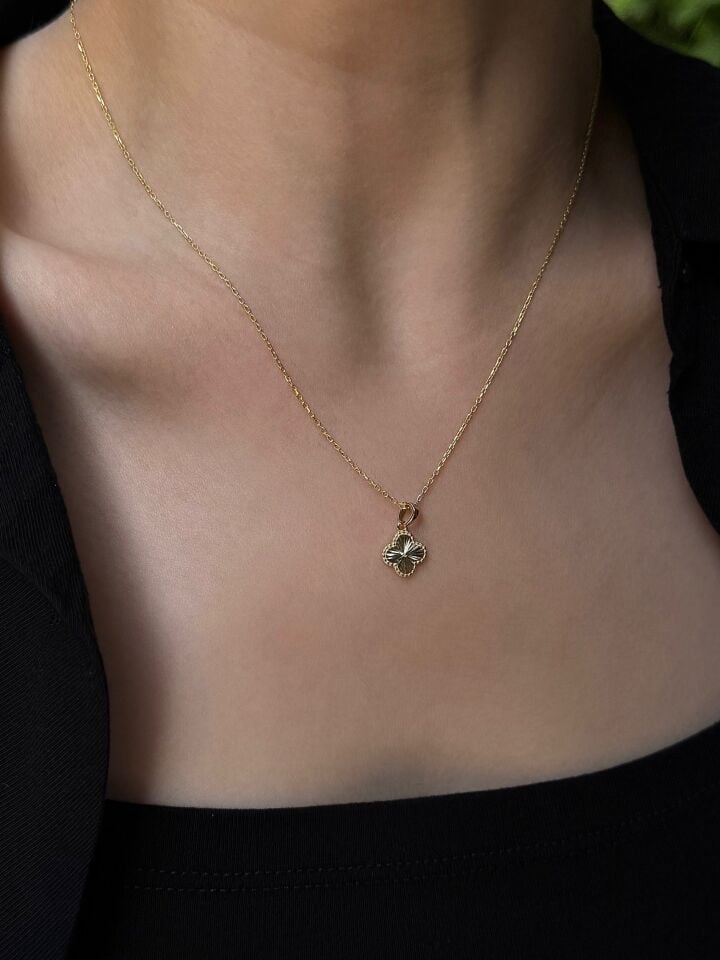 Tekli Clover Kolye Silver