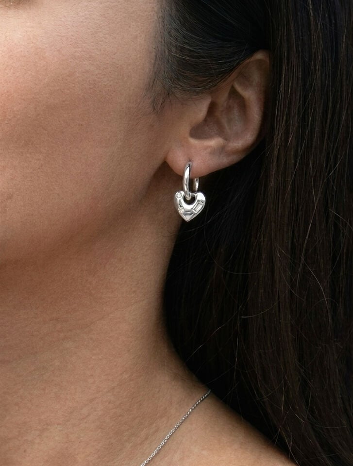 Charm Heart Küpe Silver