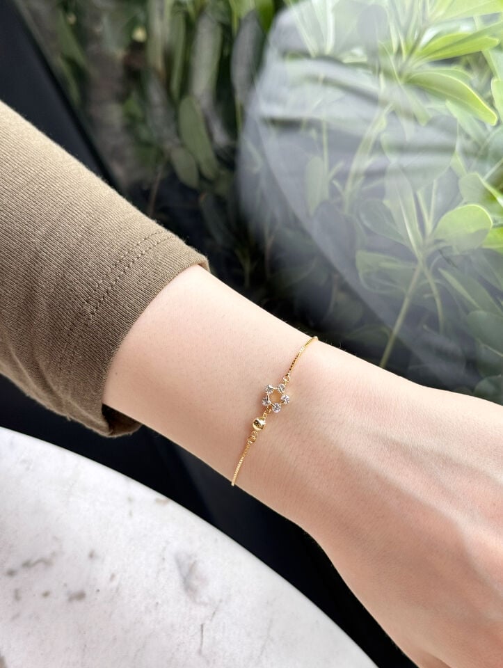Taşlı Daisy Bileklik Silver
