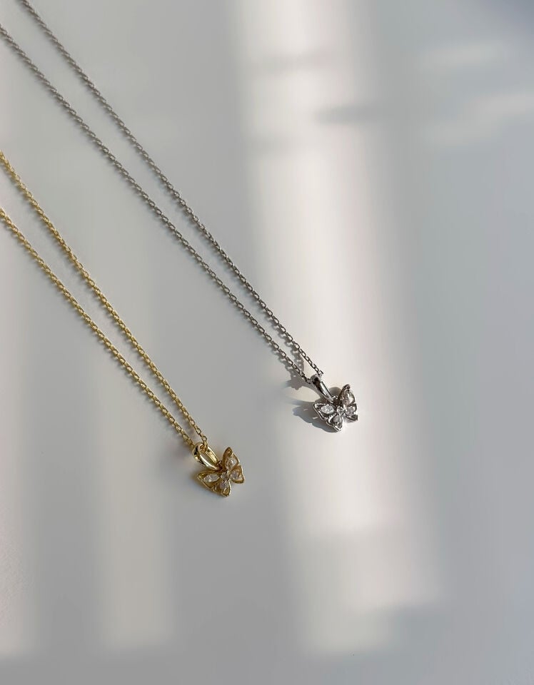 Mini Kelebek Kolye Silver