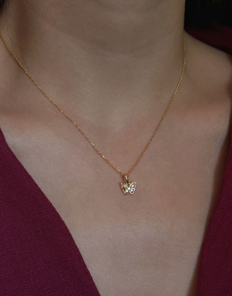 Mini Kelebek Kolye Silver