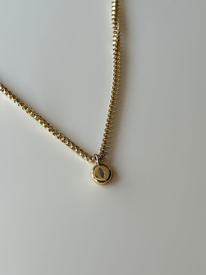 Gold Button Kolye